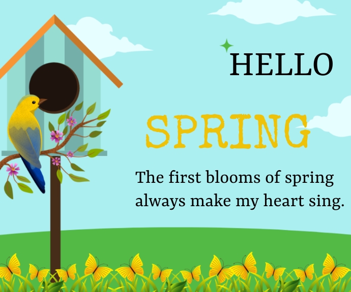 Hello Spring Tree Template Hello spring Template | PosterMyWall
