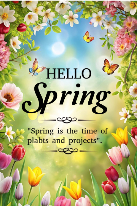 Hello spring Template | PosterMyWall