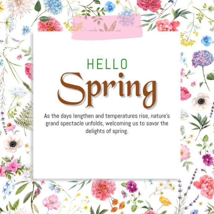 hello spring Template | PosterMyWall