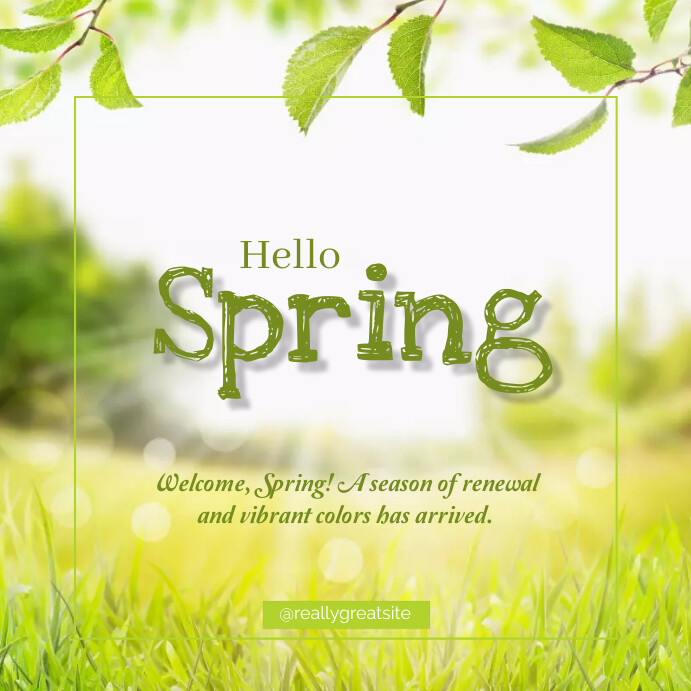 Hello Spring Template | PosterMyWall