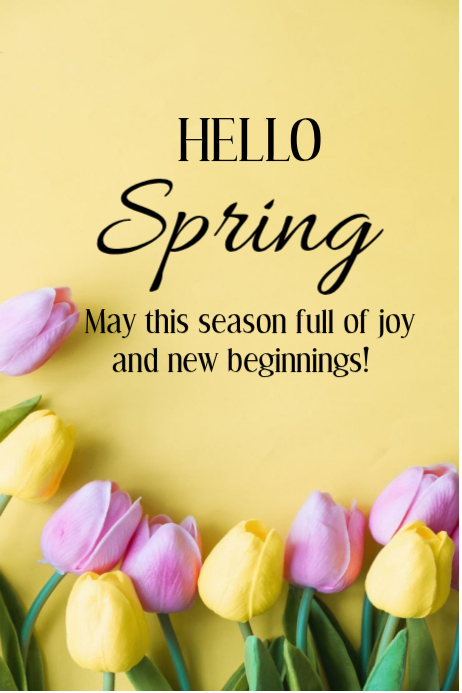 Hello Spring Classes Copy of Hello spring | PosterMyWall