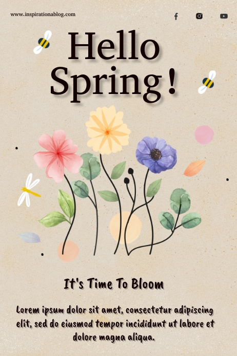 Hello Spring Template | PosterMyWall