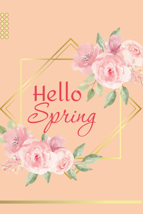 Hello Spring Poster template