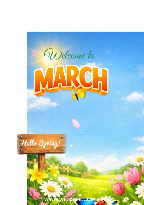 White Spring Welcome A4 Template | PosterMyWall