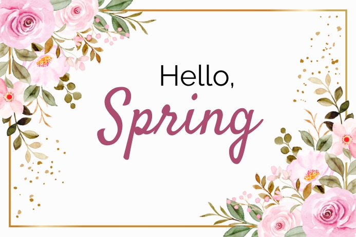 Hello Spring Poster template