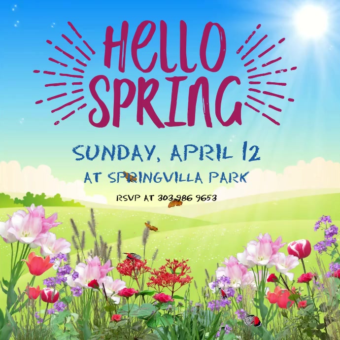 Hello Spring Template | PosterMyWall
