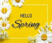 Hello spring Medium Rectangle template
