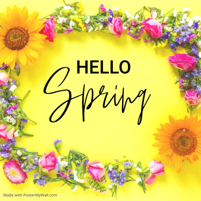 hello spring Template | PosterMyWall