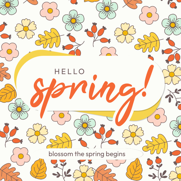 Hello Spring Instagram 帖子 template