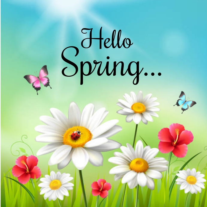 Hello spring Template | PosterMyWall