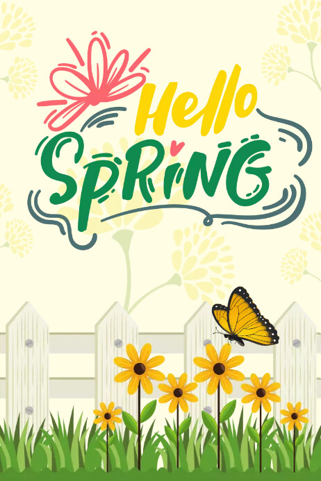 Hello Spring Template | PosterMyWall