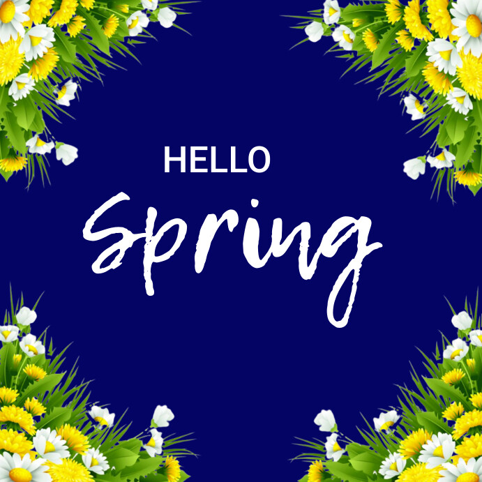 hello spring Instagram Post template