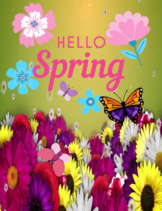 HELLO SPRING Template | PosterMyWall