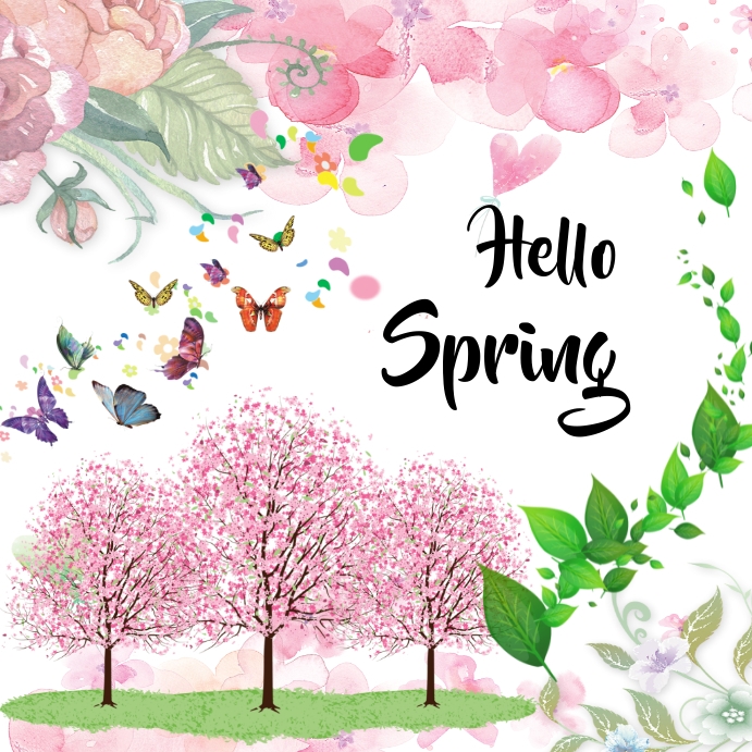Hello Spring Template | PosterMyWall