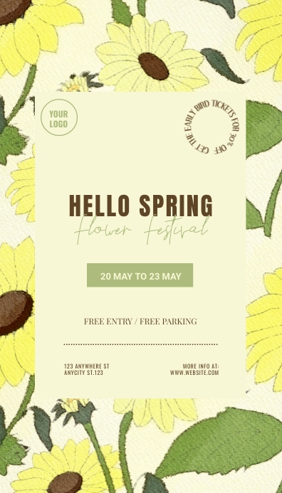 Hello Spring Fest Copy of Hello Spring Festival Business Card | PosterMyWall
