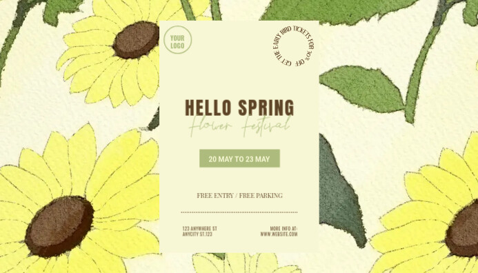 Hello Spring Fest Copy of Hello Spring Festival Business Card | PosterMyWall