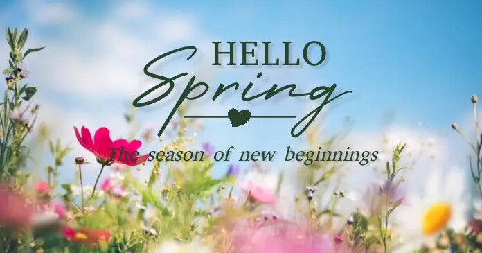 Copy of Hello Spring Floral Facebook Post | PosterMyWall