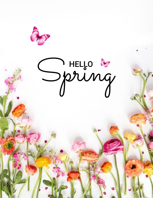 Hello Spring Flower Template | PosterMyWall