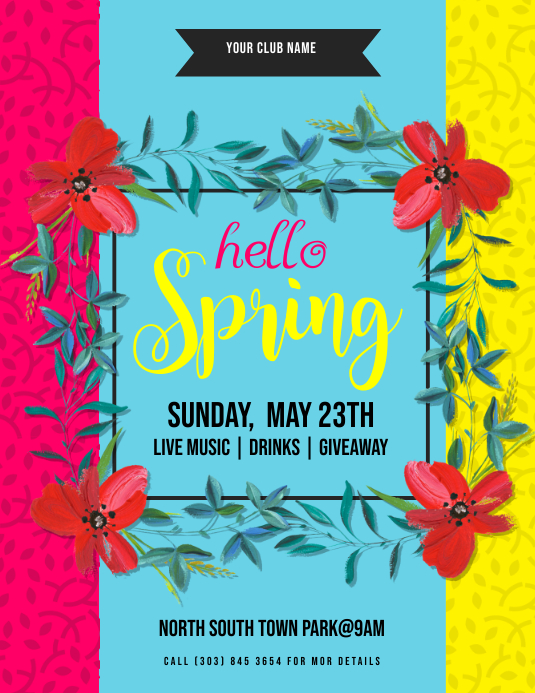 Hello Spring Flyer Template | PosterMyWall
