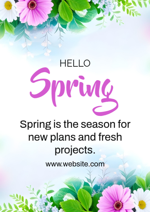 hello spring flyer Template | PosterMyWall