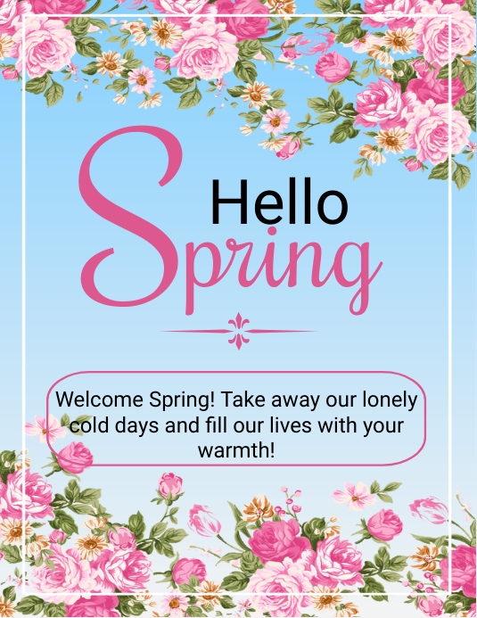 Hello Spring Flyer Template | PosterMyWall