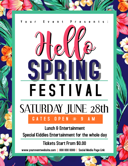 HELLO SPRING Flyer Template | PosterMyWall