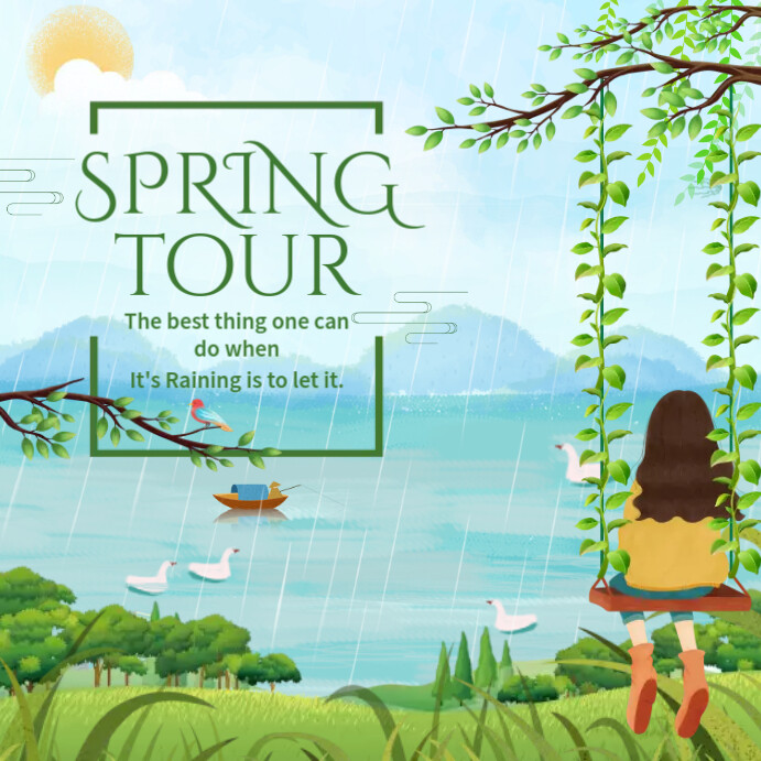 Hello Spring Flyers Instagram Post template