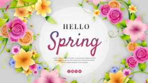 Hello Spring Greeting Poster Banner 数字显示屏 (16:9) template