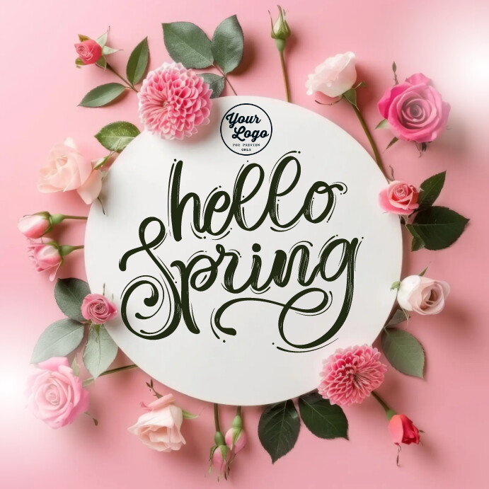 Happy Spring Email Intro Hello Spring Greeting Social media Post templ Template | PosterMyWall