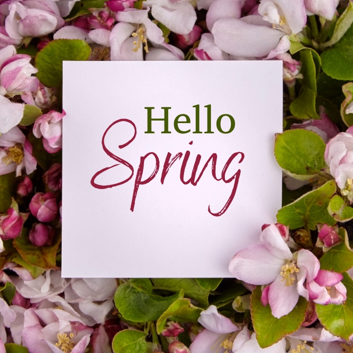 Welcome Spring For Facebook Plantilla de La Publicación de Instagram de Hola Primavera, el Folleto ...