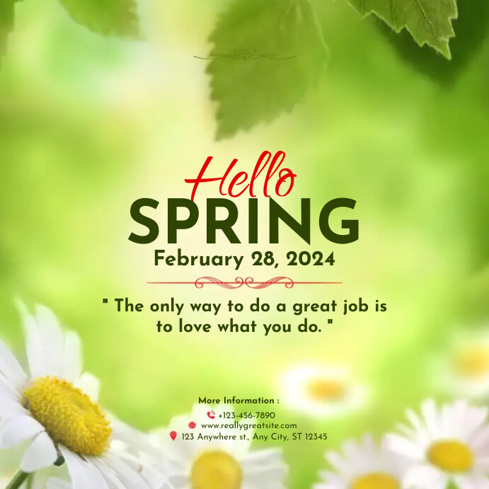 Modèle Hello Spring Instagram Post | PosterMyWall