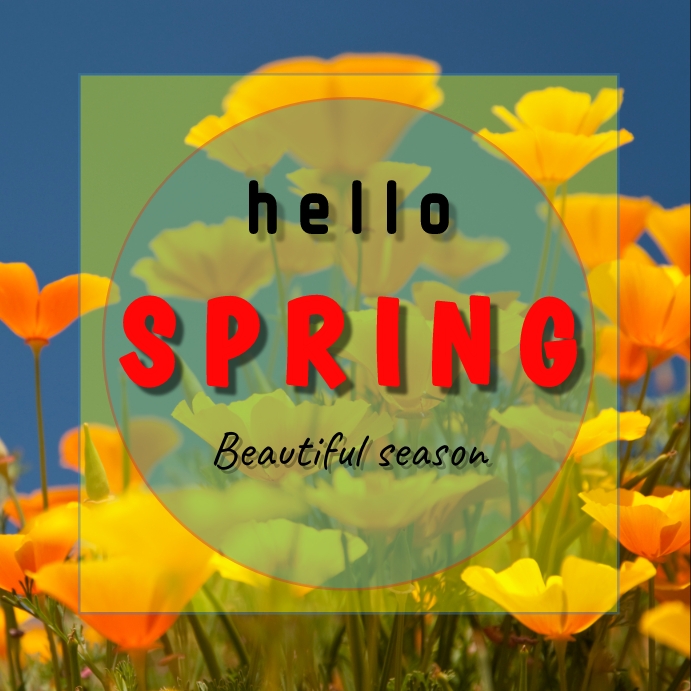 Hello spring Instagram post Template | PosterMyWall