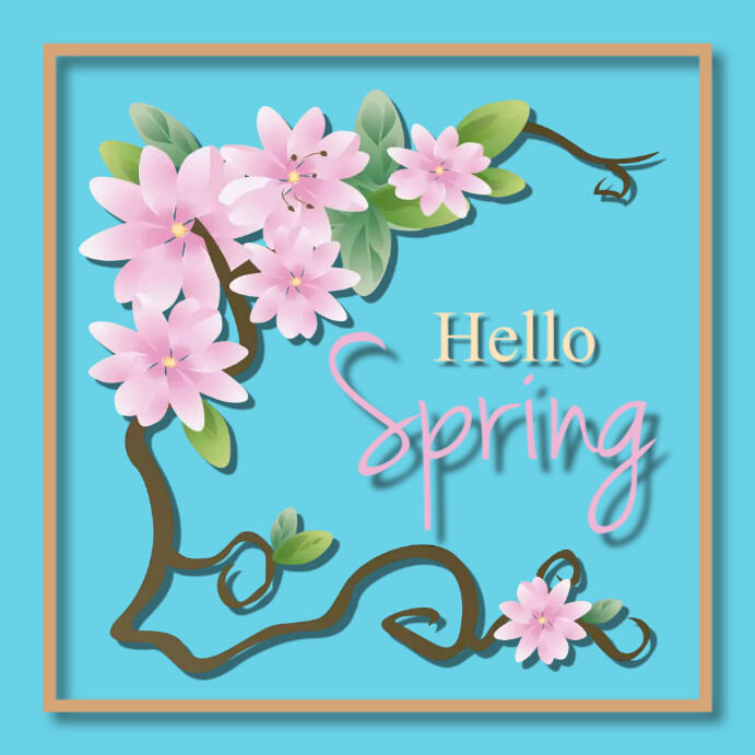 Hello Spring Instagram Post Template | PosterMyWall