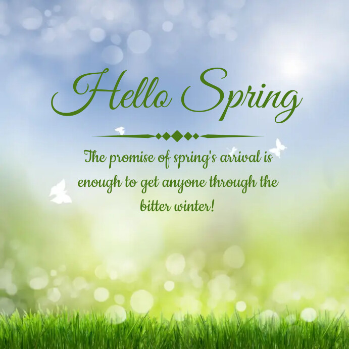 Hello Spring Instagram Post Template | PosterMyWall