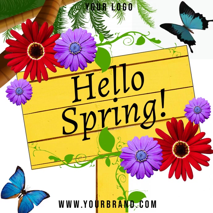 Hello spring instagram post Template | PosterMyWall