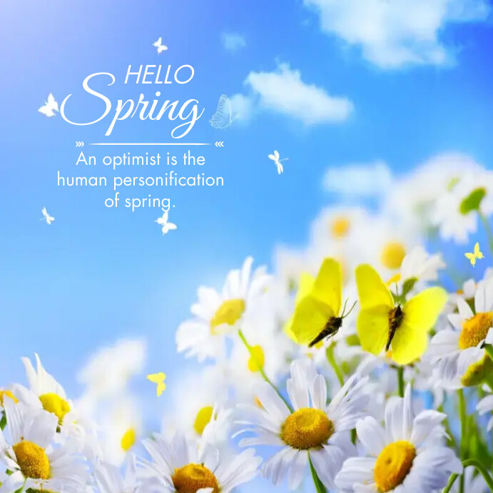 Hello Spring Instagram Post เทมเพลต | PosterMyWall