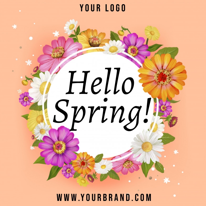 Hello spring instagram post Template | PosterMyWall