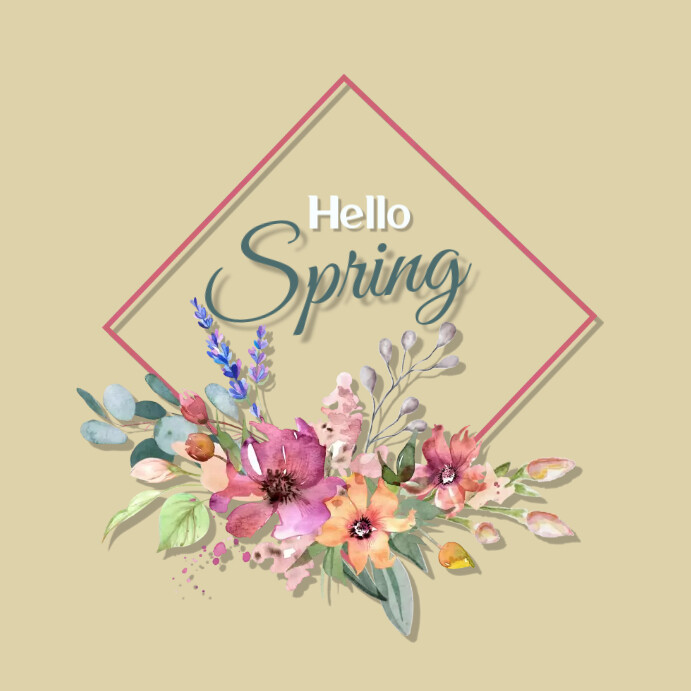 Hello Spring Instagram Post Template | PosterMyWall