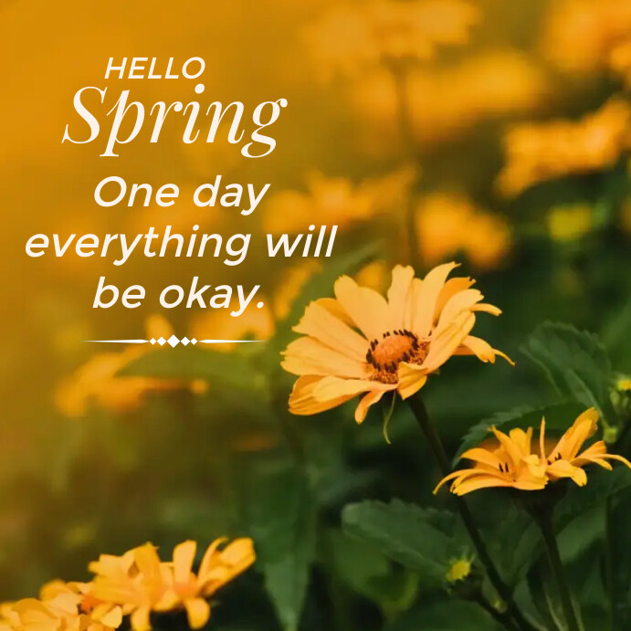 Hello Spring Instagram Post Templat | PosterMyWall