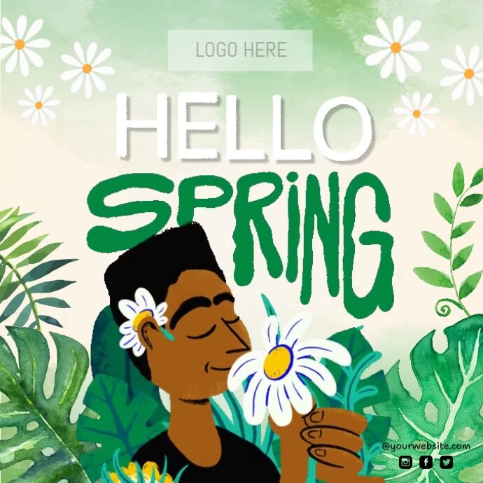 hello spring instagram post Template | PosterMyWall
