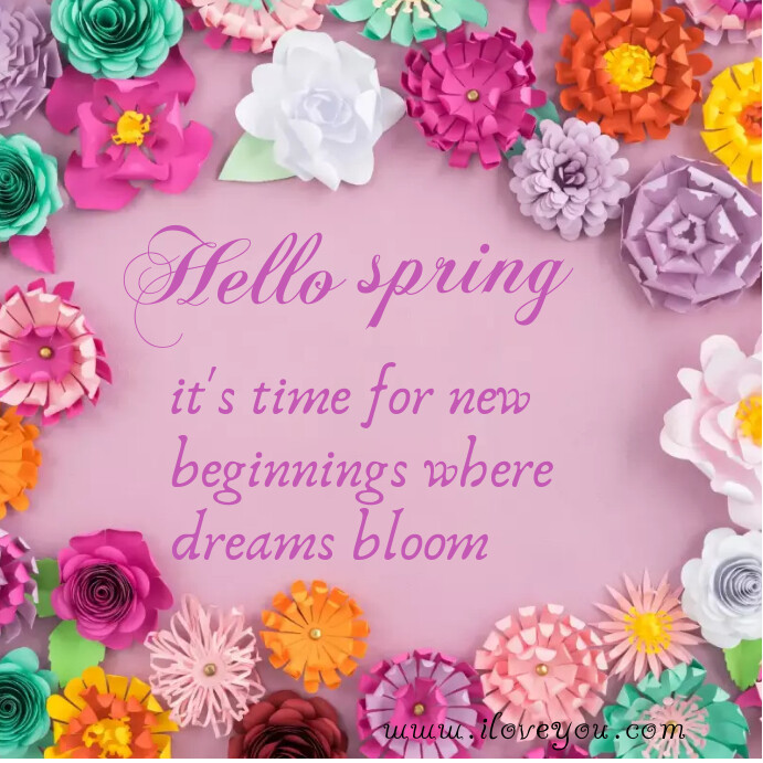 Hello spring Instagram post flyer Template | PosterMyWall
