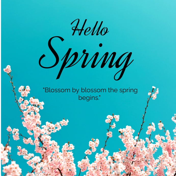 Hello Spring Instagram Post. Template | PosterMyWall