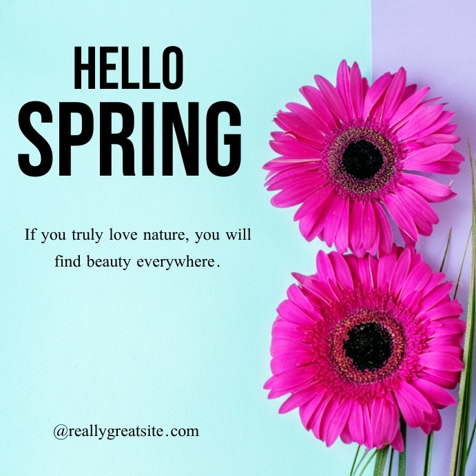 Hello Spring Instagram Post. Template | PosterMyWall