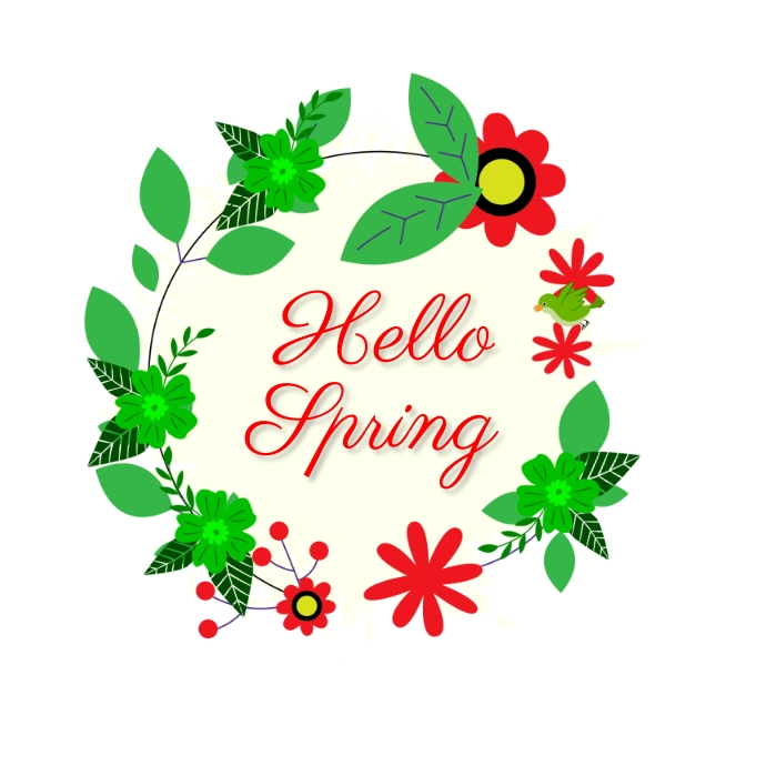 Spring ロゴ hello spring logo Template | PosterMyWall
