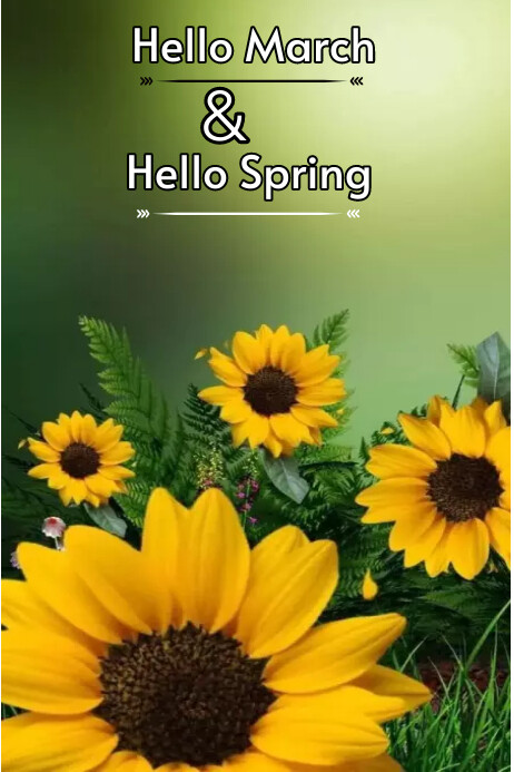 Hello spring march poster Template | PosterMyWall