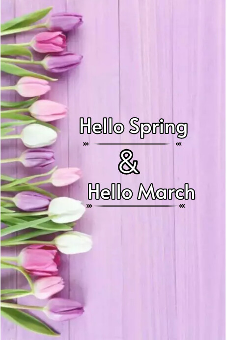 Hello spring march poster Template | PosterMyWall