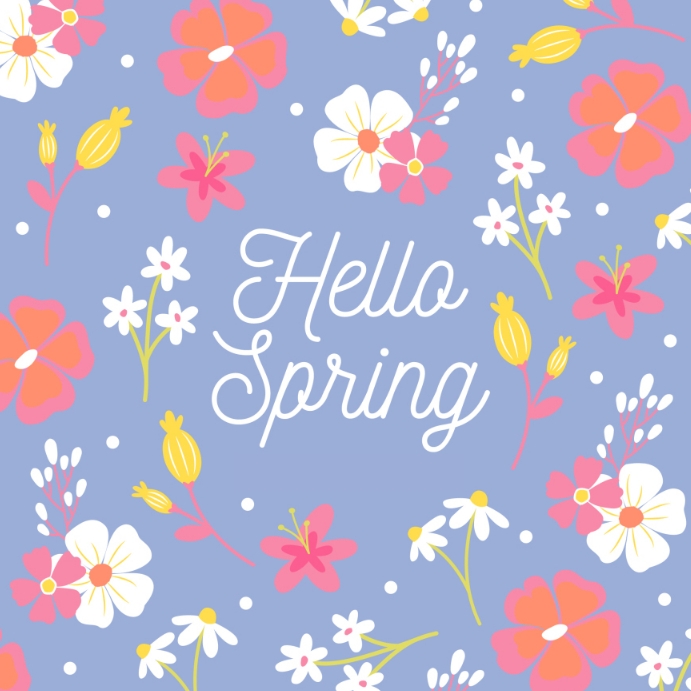 hello spring online greeting card template Instagram 帖子