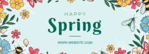 hello spring online greeting card template Фотография обложки профиля Facebook