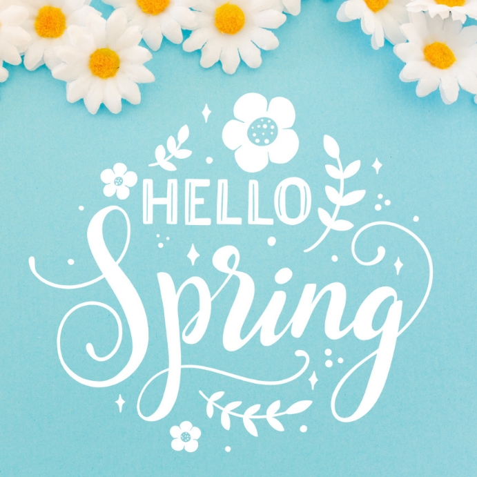hello spring online greeting card template Post Instagram