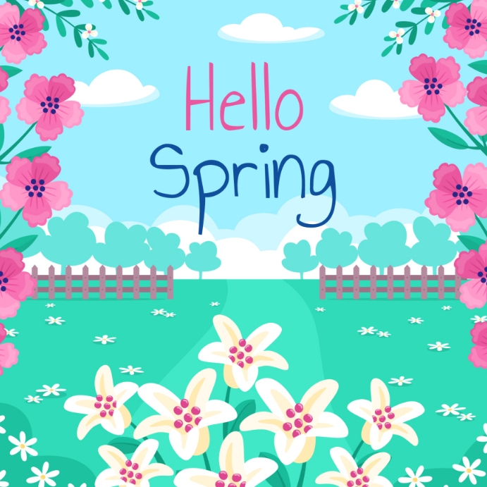 Spring Oline Copy of hello spring online greeting card template | PosterMyWall